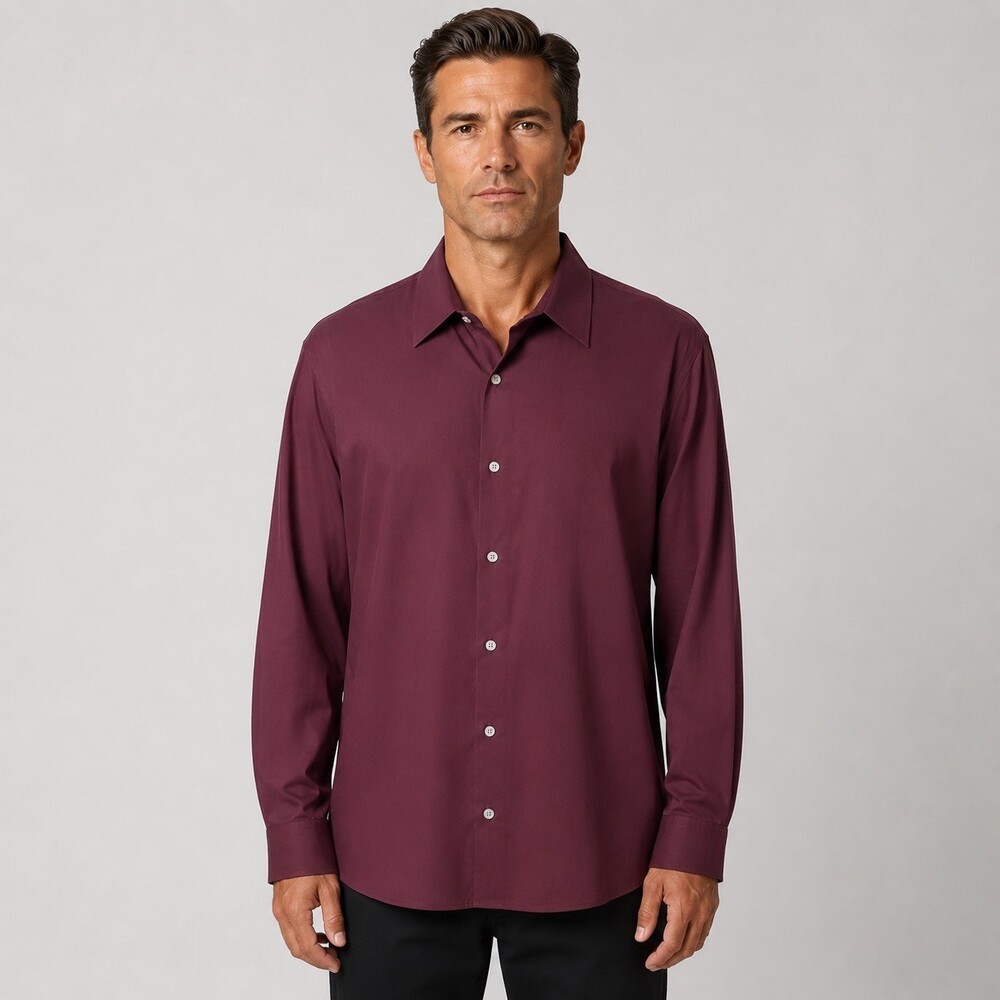 James Perse MCJ3802 Stretch Poplin Shirt Mens 4 Burgundy XL long sleeve